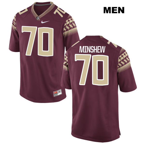 Men's NCAA Nike Florida State Seminoles #70 Cole Minshew College Red Stitched Authentic Football Jersey RYA2169VT